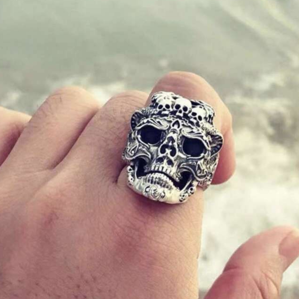 Gothic Punk Men Skull Ring